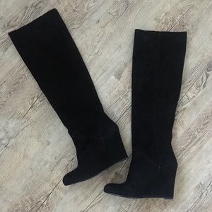 Stuart Weitzman knee high hidden wedge boot sz 7.5
